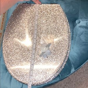 Silver glitter toilet seat